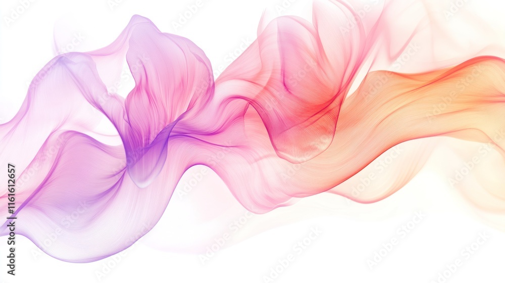 Poster artistic tulip line blending into a soft gradient.
