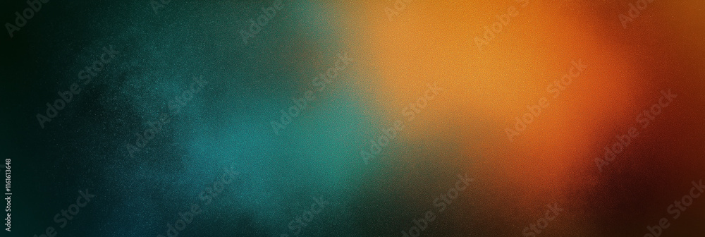 Poster Abstract background blending teal and orange colors with subtle texture