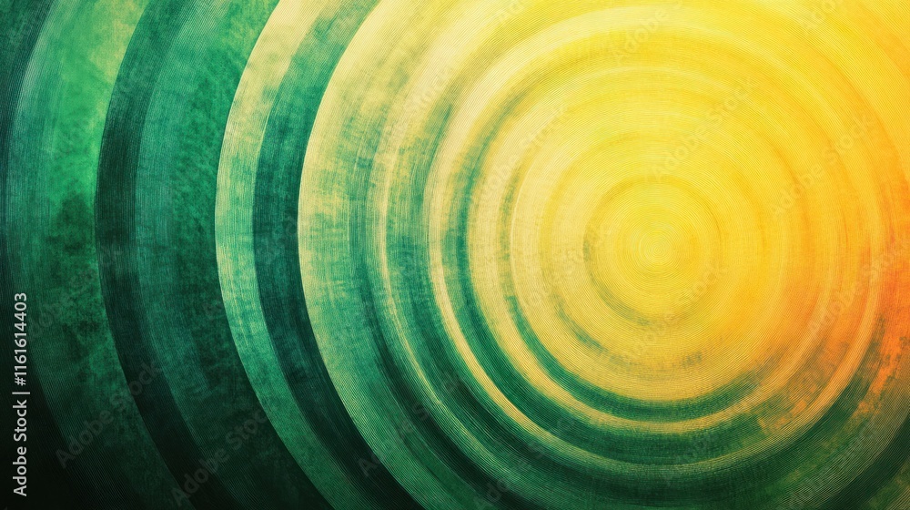 Poster circular gradient patterns in green and yellow, showcasing artistic transitions.