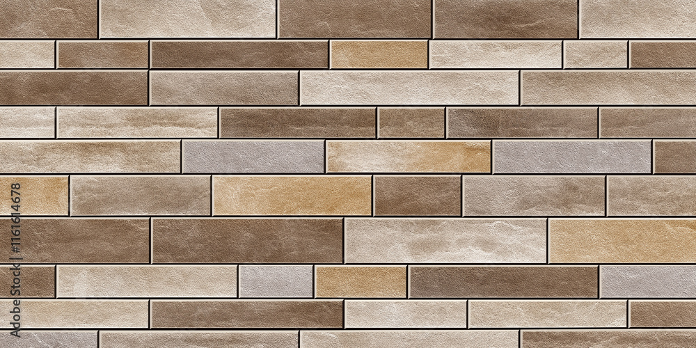 Poster Modern stone cladding creating seamless brick wall texture