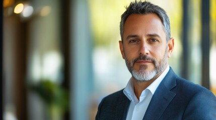 Fototapeta premium Corporate leader looking directly at the camera, showcasing confidence and executive presence