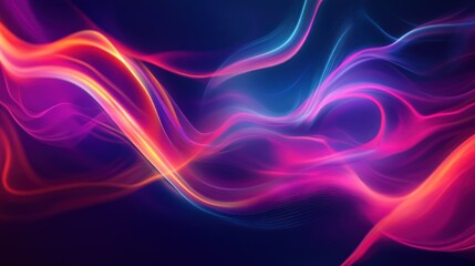 Obraz premium Futuristic neon motion graphic featuring depth and vibrant streaks.