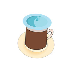 a cup of coffee icon Simple sign. Internet concept symbol. Bright colored simple icon illustration. Coffee shop symbol graphic design element.Coffee milk