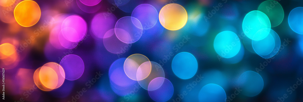 Poster colorful bokeh lights creating festive christmas background