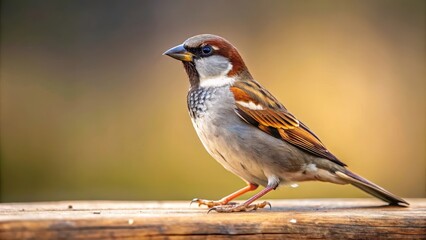 House sparrow perched on a wooden surface, house sparrow, passer domesticus, bird, wildlife, animal, nature, wood, perched
