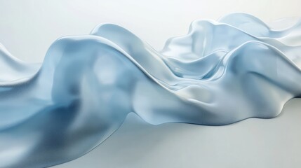 Fototapeta premium Abstract water wave with gentle blue tones, on solid white background, single object