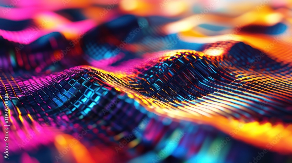 Poster high-tech network background with seamless motion and vibrant geometry.