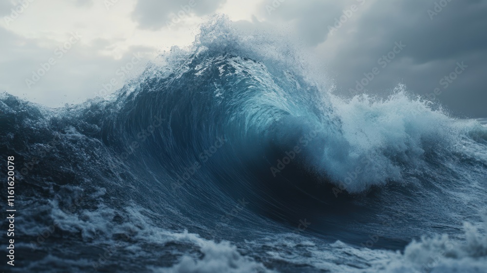 Poster hi-tech digital animation with dynamic wave motion effects.