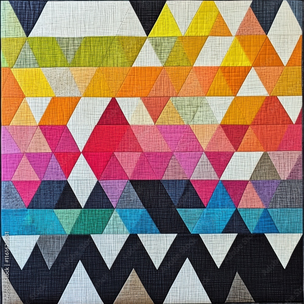 Aufkleber mosaic inspired pattern featuring vibrant triangles arranged in a striking geometric design. generat