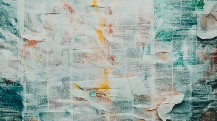 un fondo de papel periodico manchado de pintura viejo y desgastado estilo vintage con espacio de copia