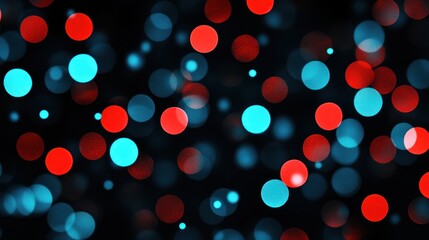 Naklejka premium Hypnotic red and blue dots flickering gently against a black backdrop.