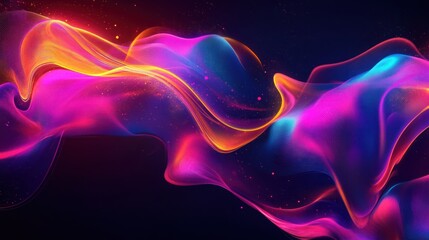 Obraz premium Immersive neon glowing visuals with fluid motion effects.