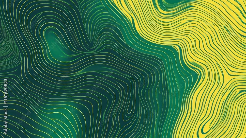 Aufkleber looped green-yellow patterns with a minimalist approach to abstract visuals.