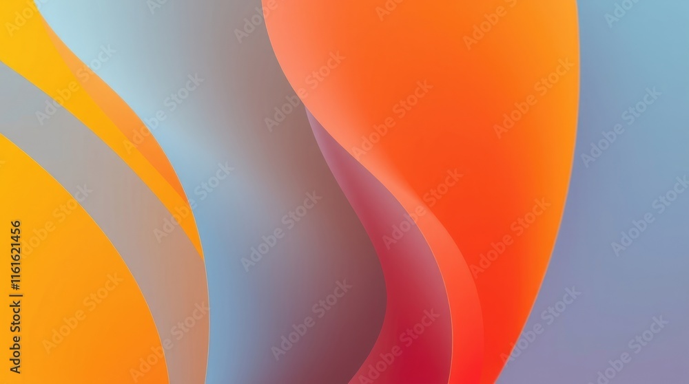 Aufkleber colorful flowing shapes blend seamlessly in an abstract expression of vibrant hues, capturing the im