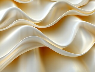 Fototapeta premium Creamy Beige Abstract Waves of Fabric