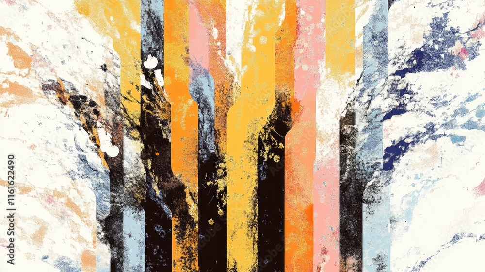 Poster dynamic patterns emerge in a tapestry of colors and shapes, creating a captivating landscape that ev