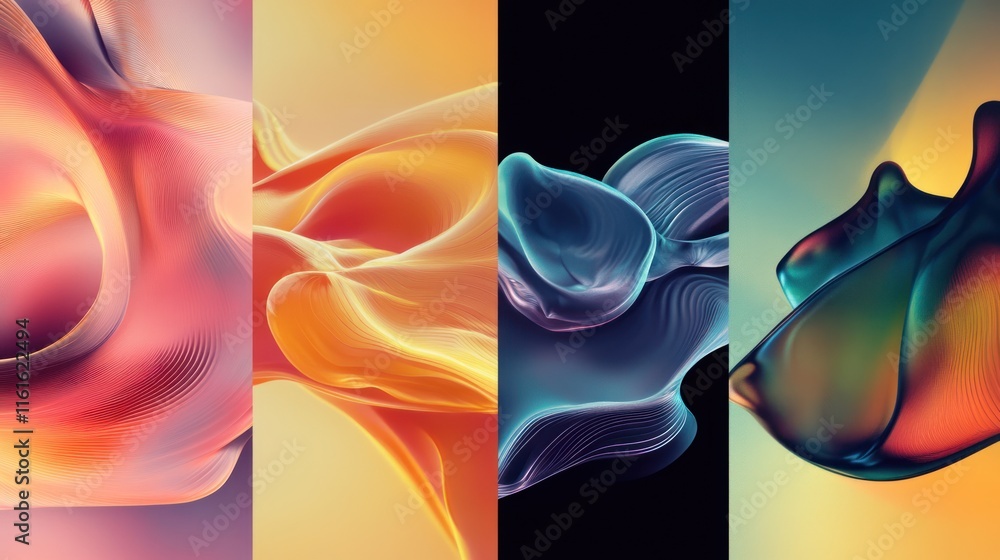Aufkleber modern abstract gradient designs using smooth and dynamic motion effects.