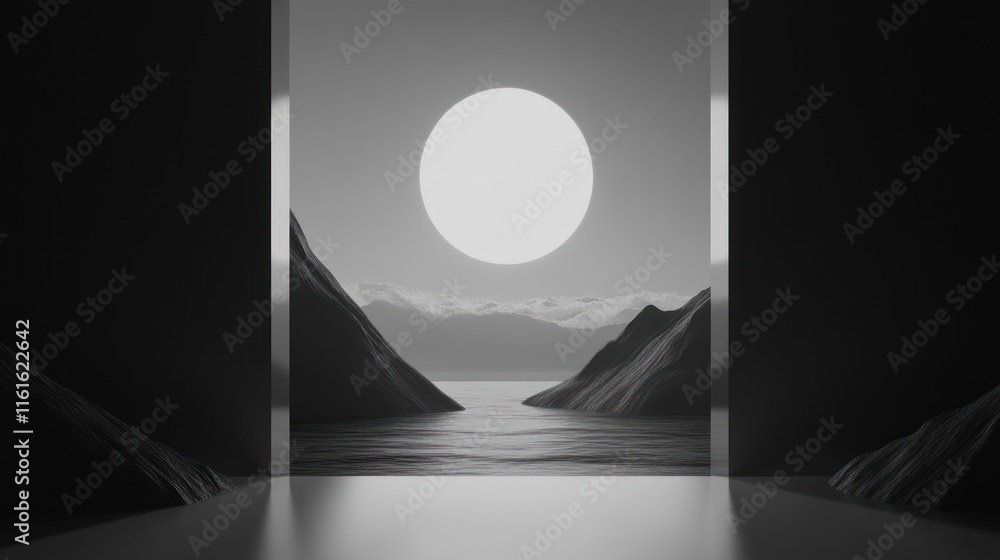 Poster monochromatic gradient loops with minimalist animation for subtle elegance.