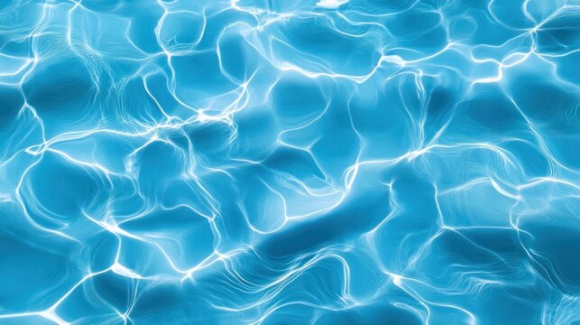 Fototapeta photograph of water wave underwater blue ocean swimming pool wide panorama background telephoto lens summer daylight cool color