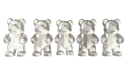 Gummy bear candies, transparent background