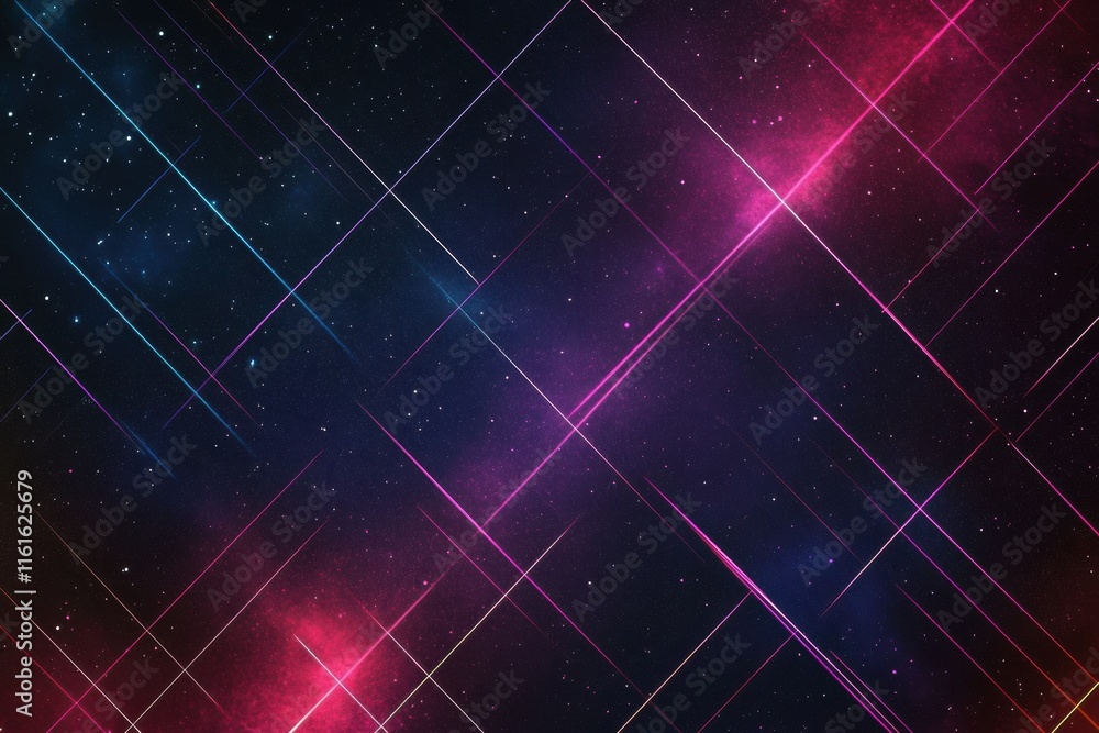 Poster retro 1990s grid pattern featuring vibrant colors and cosmic elements for a nostalgic digital experi