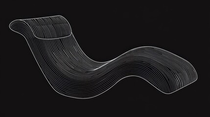 Modern curved wooden chaise lounge.