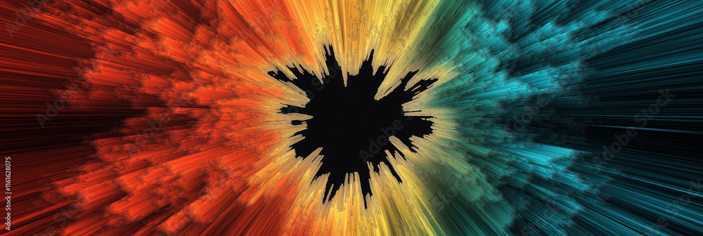 Aufkleber colorful abstract background exploding from the center with black hole