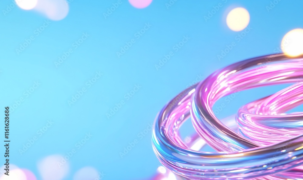 Aufkleber abstract colorful rings with a soft gradient background.