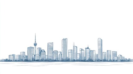 Obraz premium Sketch of a modern city skyline. (1)