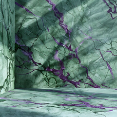 Green and Purple Marble Room Corner