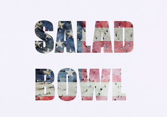 salad bowl word on a white background