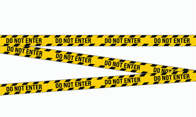 Do Not Enter caution tape with bold chevron patterns, designed for warning signs, danger zones, and restricted areas. Ideal for security barriers, emergency scenes, or hazard awareness in vector.