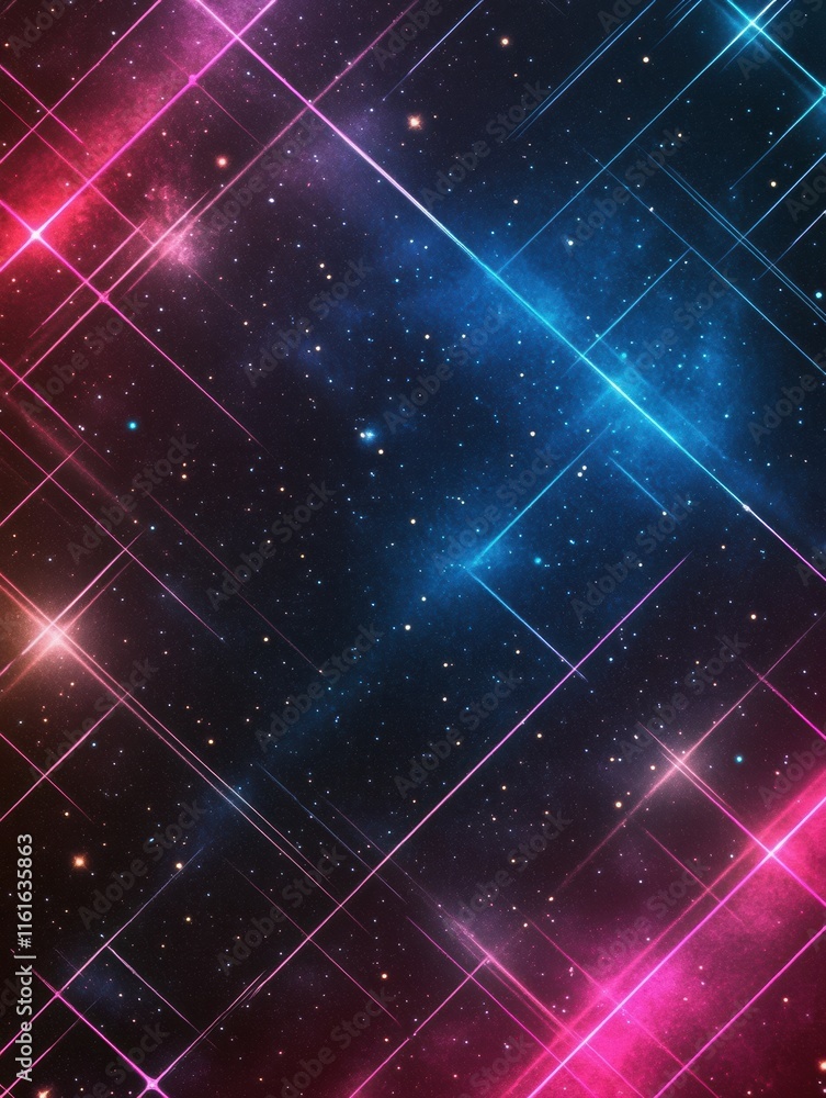 Poster Retro 1990s grid pattern with vibrant colors creating a nostalgic and dynamic atmosphere. Generative AI