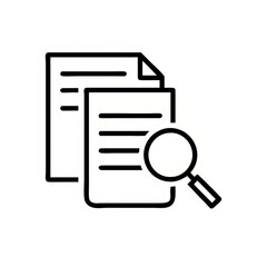 Document and magnifying glass icon symbolizing search or review