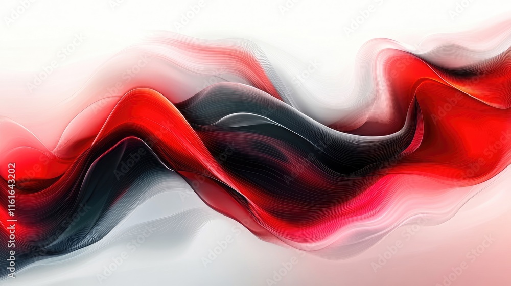 Aufkleber a bold design with red-to-black gradients and smooth, flowing lines, creating a powerful and modern 
