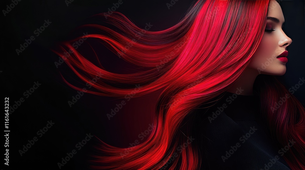 Aufkleber a bold design with red-to-black gradients and smooth, flowing lines, creating a powerful and modern 