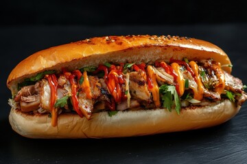 fresh wrap with grilled meat