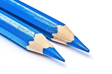 Fototapeta premium isolated blue pencil marks on white