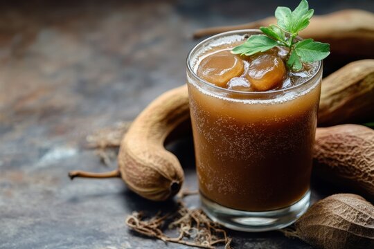 isolated fresh tamarind juice