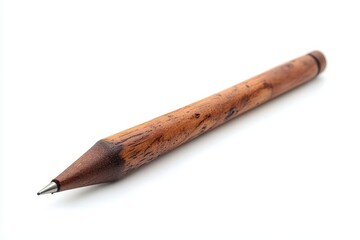 Isolated new short wooden pencil on white background