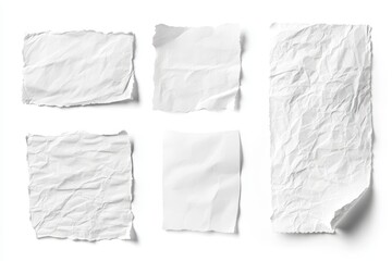 Obraz premium Isolated paper textures on white for design sheets lined notes photo frame speech bubble