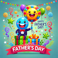 father day bloon card.