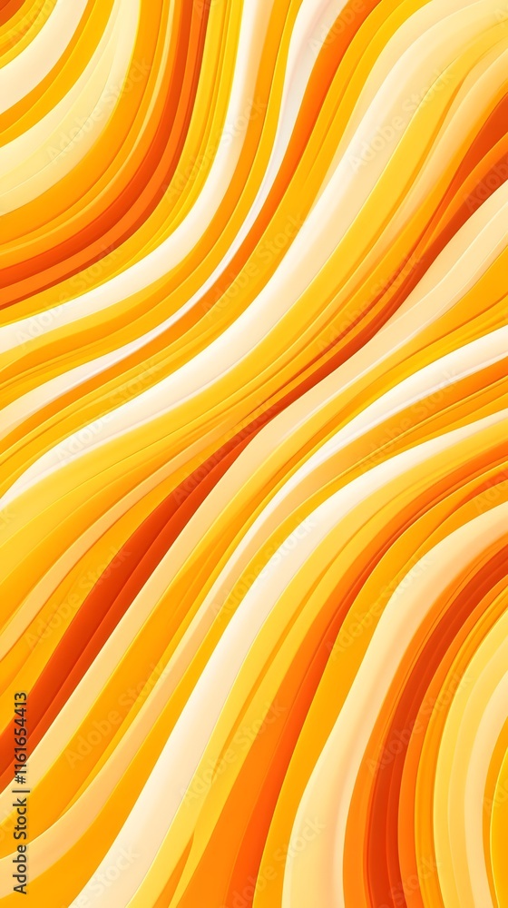 Poster abstract orange and yellow curved lines pattern