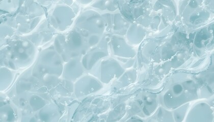 Obraz premium transparent clear calm water surface texture with ripples, splashes. Abstract nature banner background. Dark grey water waves. Copy space, top view. Cosmetic moisturizer micellar toner emulsion