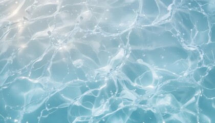 Obraz premium transparent clear calm water surface texture with ripples, splashes. Abstract nature banner background. Dark grey water waves. Copy space, top view. Cosmetic moisturizer micellar toner emulsion