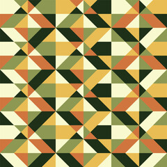 Pattern of squares geometric textures and green colors on a soft yellow background, lines, geometric print and yellow colors