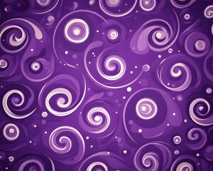 Abstract Swirl and Circle Pattern in Purple