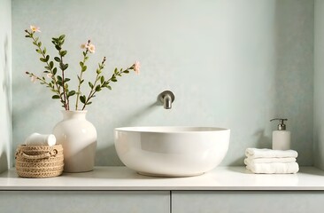bathroom interior in bright colors