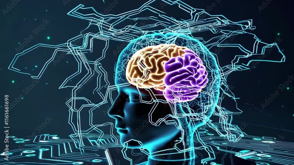 Poster exploring human brain functionality through captivating animated footage