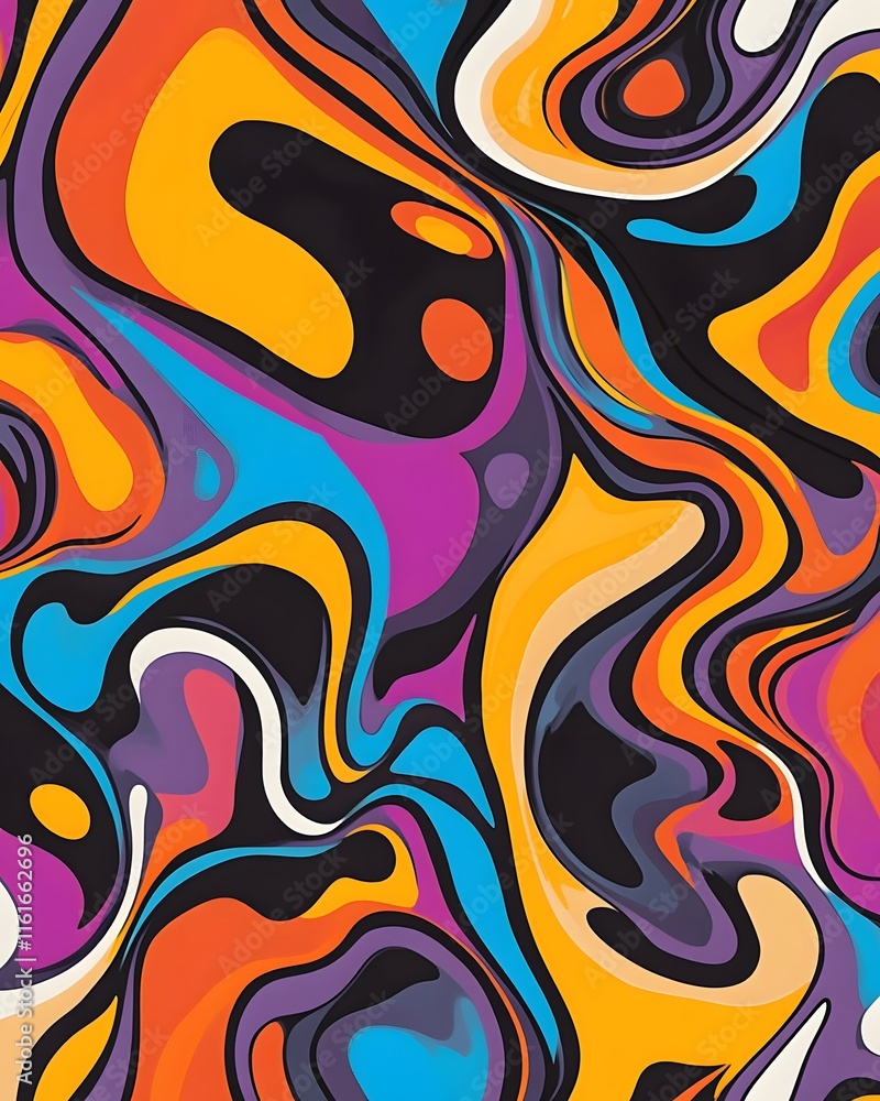 Poster abstract swirling color pattern